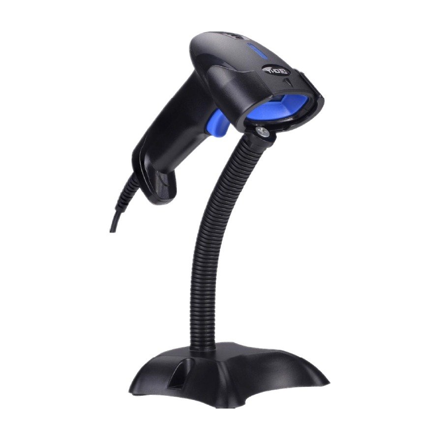 Lecteur Scanner Douchette Pistolet Bipeuse Code Barre 1D avec Stand filaire